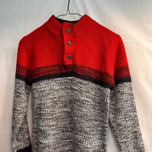 Boys sweater. Red and blue with 3 buttons